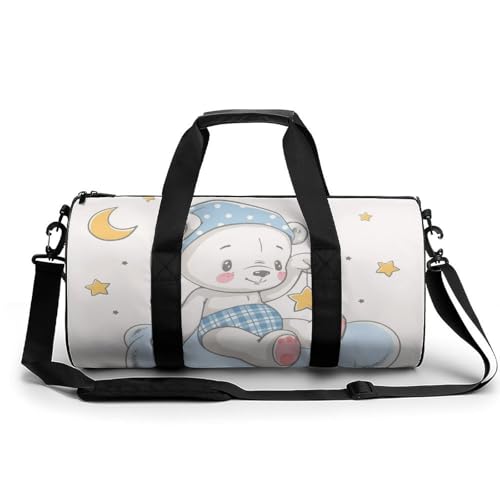 Sac de sport gym petit ours étoiles 45x23x23cm