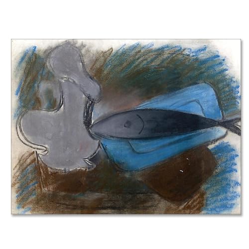 Tableau cubisme The Mackerel 80x105cm | Toile abstraite sans cadre