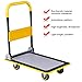 Goplus Folding Platform Cart, 330LBS Rolling Flatbed Cart Hand Platform Truck Push Dolly for Loading, Yellow
