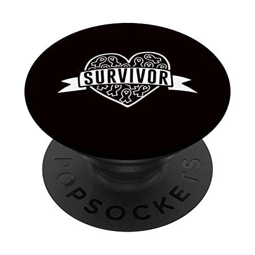 Nastro nero pelle cancro sopravvissuta speranza consapevolezza amore cuore PopSockets PopGrip Intercambiabile