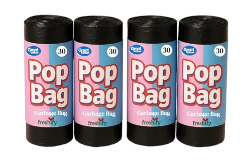 Image of POPBAG Heavy Duty Garbage Bags By Freshify | 120 Pcs |Small - 17 X 19 | 30 Bags * 4 Rolls | Black | Leak-Proof And Tear-Resistant Dustbin Bags | Home And Office Mutli Purpose Use