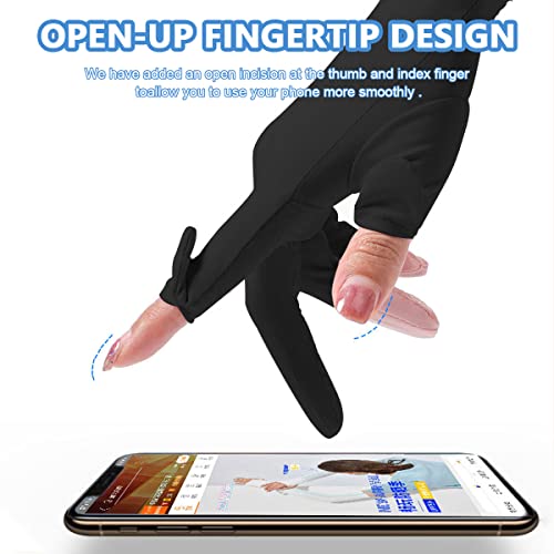 Image of PALAY Sun Protection Gloves for Women - Non-Slip Touch Screen, Breathable Ice Silk Cooling, Summer Outdoor Full Finger With Snap Button Closure for Cycling, Driving, Fishing