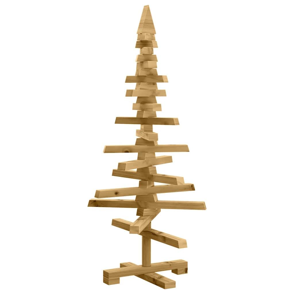 Árbol de Navidad de madera con soporte marrón 90 cm