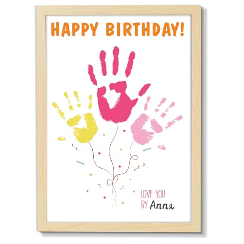 QOUBAI Birthday Handprint Balloon Art Craft DIY Kit Happy Birthday...