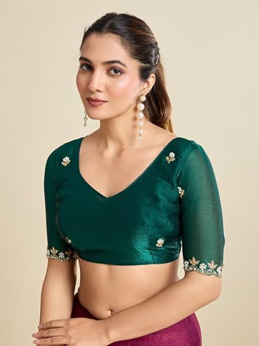 Image of Women's Chiffon Saree with Unstitched Blouse Piece