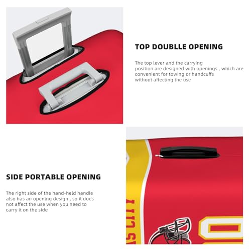 Image of Custom Kansas City Luggage Cover Personalized Football Style Suitcase Cover with Name Number Customized Washable Elastic Sports Travel Suitcase Protector for Business Vacation Gifts