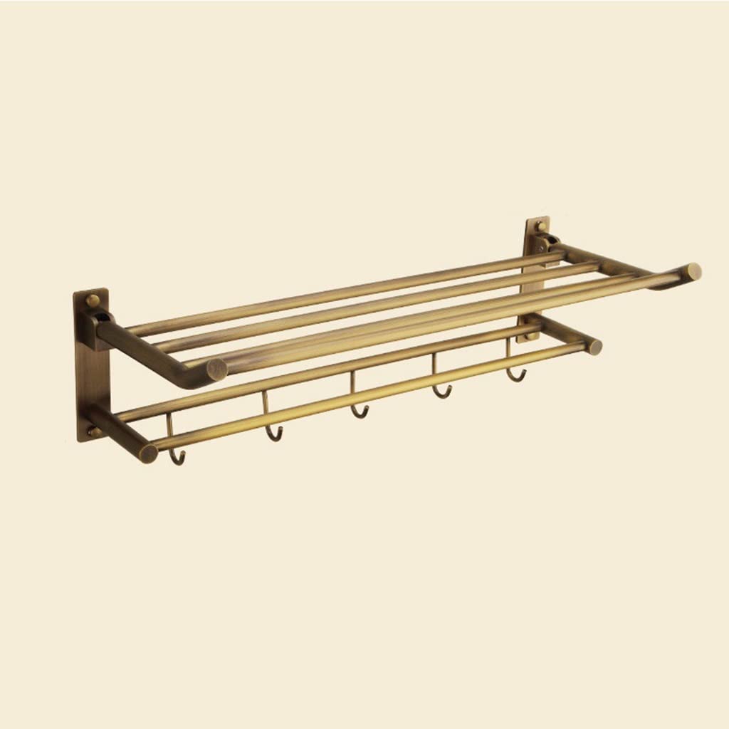 GLETSF Towel Racks,Towel Rail For Bathroom,European-Style Hand Towel Holder,All-Copper Antique Bath Towel,Toilet Towel Rail,Retro Bathroom Rack/Towel Rack/A Elegant-Folding Towel Rack-a