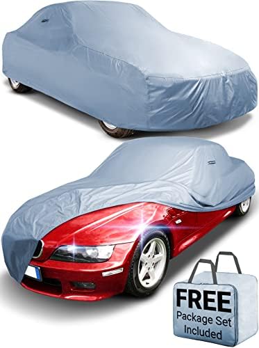 iCarCover 18-Layer Premium Car Cover Waterproof All Weather | Rain Snow UV Sun Hail Protector for Automobiles | Automotive Accessories | Full Exterior Indoor Outdoor Cover Fit for Sedan (155-163 inch)