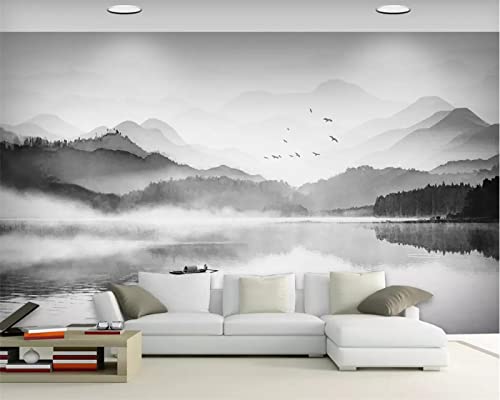 TANYANG Personalización Arte Abstracto Moderno Fondo De Pantalla 3D Estéreo Paisaje Del Bosque Blanco Y Negro Sala De Estar Decoración Del Hogar 200Cm(W)×140Cm(H)