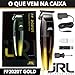 JRL Professional | FreshFade 2020T-G Gold Trimmer | Professional Hair Trimmer w/Cool Blade Technology | Rechargeable w/Stainless Steel Blades and Corrosion Proof (GOLD), Black