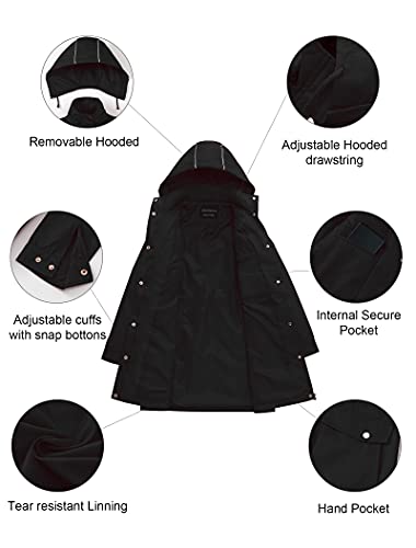 Creatmo Us Womens Trench Coat Mid-Length Lightweight Jacket Slim Spring Fall Overcoat Outerwear Black M #TOP4