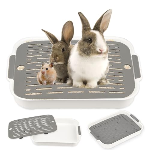 Bandeja de Basura de Conejo, Inodoro de Animales Pequeños, Conejo Pee Orinal, Conejos Caja de para Baño, Fácil de Limpiar, para Conejito, Animales pequeños