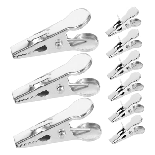 Cabilock 100pcs Christmas Decoration Clip Alligator Clip Hooks Small Metal Clips for Crafts Wreath Hangers Wreath Hanging Clips Decorating Clips Alligator Clips for Ornaments Iron Silver