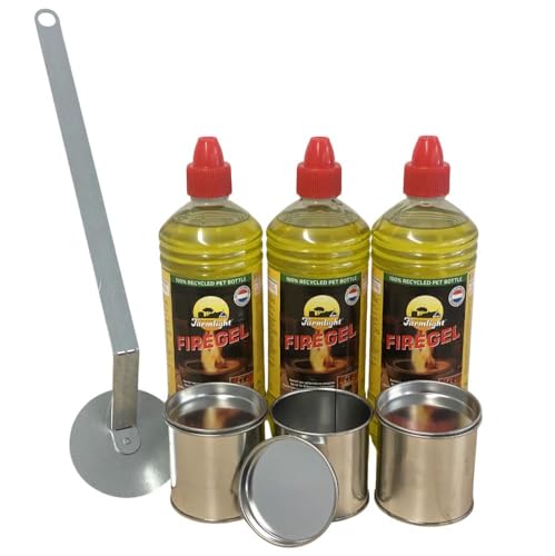 SRM Design Gelkamin Zubehör Starterset 3X Brenndosen 3L Brenngel...