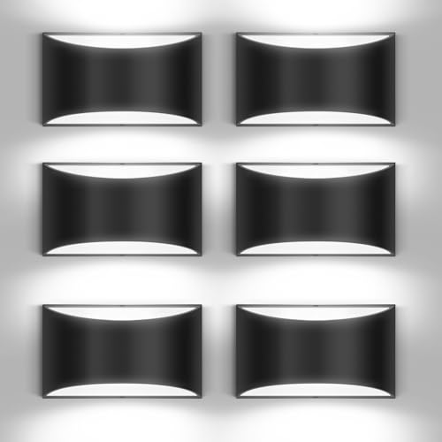 Image of 6 Pack Black Modern LED Wall Sconce Hardwired Indoor Wall Lights Up and Down Wall Mount Light for Living Room Bedroom Corridor Hallway Conservatory Cool White 6000K(with G9 Bulbs)
