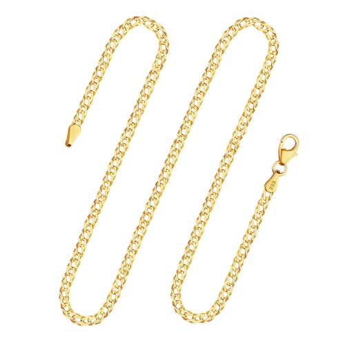 EDELIND Cadena de oro amarillo 2.9 mm de oro macizo 8 k Collar Cadena para mujer/hombre 50 cm con sello 333 Cadena eslabón de rombo doble con caja de regalo de joyería