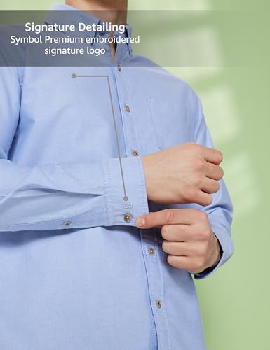 Image of Symbol Premium Men Stylish Solid All Day Fresh Buttondown Casual Shirt - Regular Fit | Plain | Full Sleeve | Cotton Semi Formal Wear (Available in Plus Size & Combo Pack)