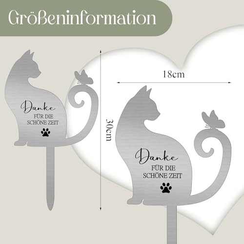 Namalu Metal Grabplatte mit Gravur Katze Gedenkstein Outdoor Grabschmuck Wetterfest Gedenktafel Draußen Schieferplatte Deko für Tiere Grab Erinnerung Katze Trauer Geschenk für Tierbesitzer(Katze)