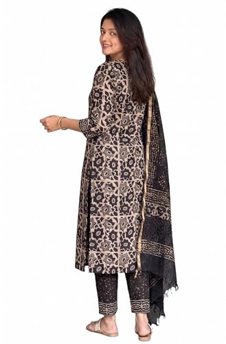 Image of KLOSIA Women's Printed Straight Kurta and Pant with Dupatta Set