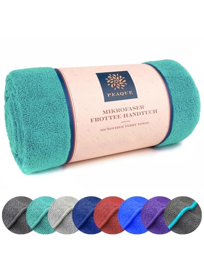 PEAQUE Mikrofaser-Handtuch mit Frottee-Struktur - 1er & 2er Set...