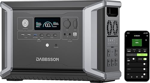 Dabbsson Portable Power Station, 2330Wh 2200W(3000W with P-Boost) Solar Generator,Expand to 8330Wh Max,EV Semi-Solid LFP Battery,5xAC,100W USB-C,EPS,1800W Input for Home RV Backup DBS-2300