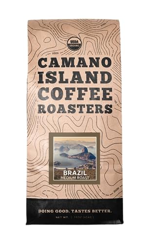 Camano Island Coffee Roasters Organic Brazil Medium Roast Coffee miniatura 1