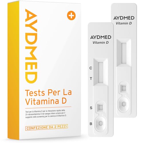 2 x AYDMED Test per la Vitamina D | Kit di test della Vitamina D che consente di eseguire, a casa e in autonomia, un testi di screening sul sangue per la carenza di Vitamina D | Risultati in 10 minuti