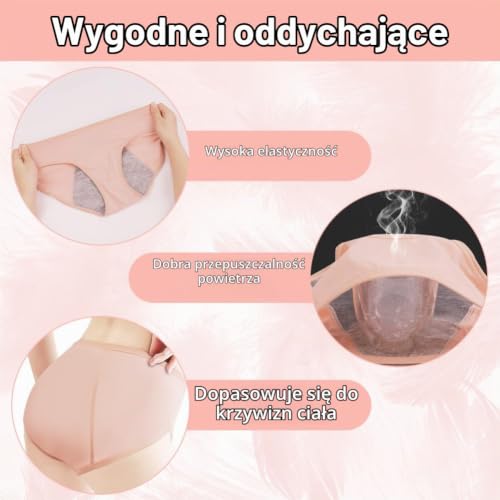 AUYAO Bielizna na Miesiączki Dziewczęca 3 Szt. Slipy Menstruacyjne Bielizna na Okres Menstruacyjny 25ML Bielizna Menstruacyjna Bez Szwu Tylko Bielizna na Miesiączki dla Nastolatek Pralna Majtki