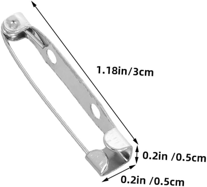 Milisten 60pcs Silver Plated Locking Pin Backs Brooch Pin Clasp Safety Clasp for DIY Jewelry Making Accessories Craft Supplies