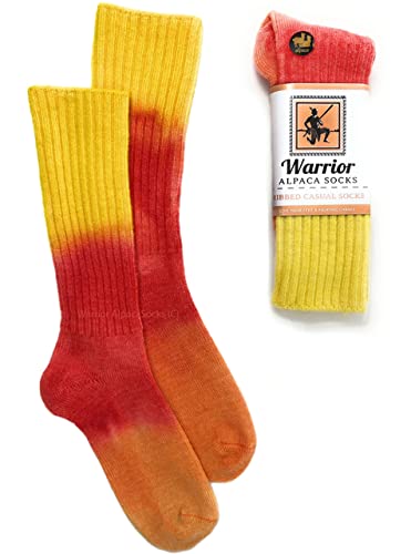 Image of WARRIOR ALPACA SOCKS - Ribbed Casual Everyday Alpaca Wool Crew Socks For Men And Women