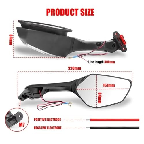 Espejos moto manillar LED para Kawasaki Ninja ZX-10R 2011-2020 y H2 retrovisores homologados 2