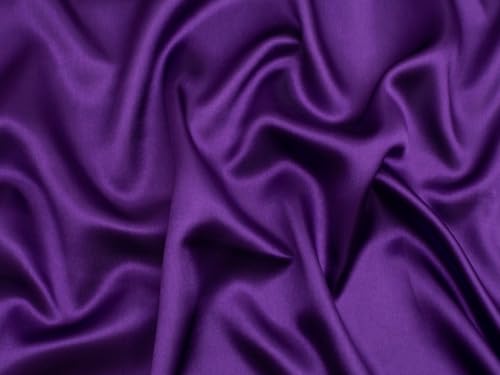 Minerva Core Range Tissu satiné liquide Violet foncé – Léger et adapté à la couture – Largeur : environ 150 cm – Vendu au mètre