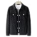Men's Faux Suede Bomber Jacket Trendy Lapel Collar Checkerboard Pattern Jackets Casual Spring Fall Coat with Pockets