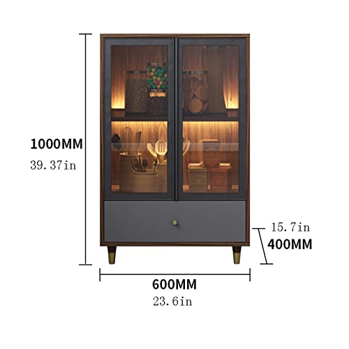 ZZJWMJGC Weinschrank Moderner Weinlagerschrank, Home-Bar-Küchen-Sideboard-Konsole mit Glastüren und Schubladen-Weinregal 4 ZZJWMJGC Weinschrank Moderner Weinlagerschrank, Home-Bar-Küchen-Sideboard-Konsole mit Glastüren und Schubladen-Weinregal