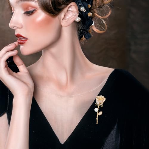 Image of Wynameleri Lapel Pins Brooch Fashion Design with Pearl in Gift Box