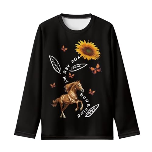 Image of Kids Long Sleeve Shirts for Girls 3-16 Year Old Cute Clothes for Teen Girls Casual Workout Tops