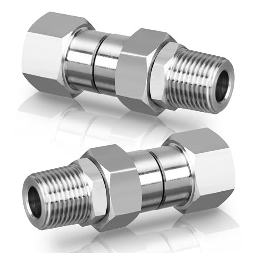 M MINGLE 3/8 NPT Pressure Washer Swivel Fitting Anti-Twist 3/8 Swivel Male to Female Adapter 360 Kink-Free Connector for Gun and Hose 4500 PSI 2 Pcs