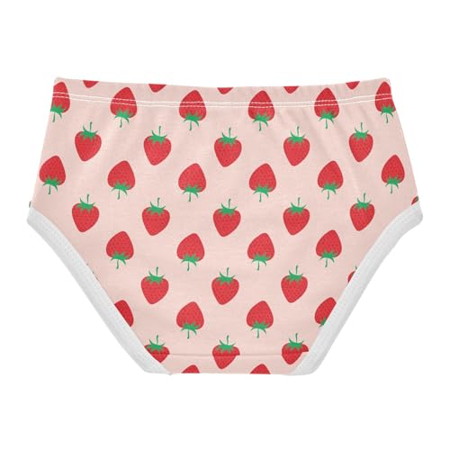 Little Girls Strawberry Print Underwear Soft Cotton Kids Panties in Sizes 2/3t, 4t, 5t, 6 and 82