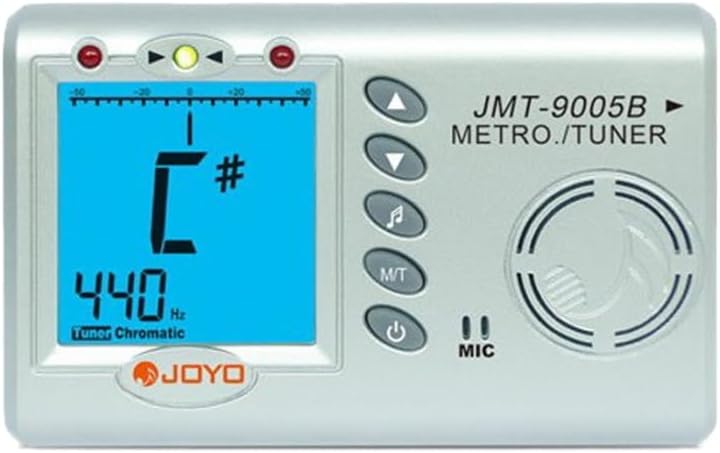 Фронт view of the JOYO JMT-9005B device, showing the display, control buttons, and microphone input.