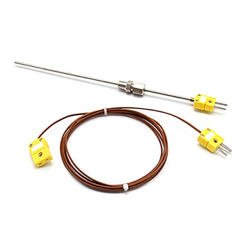 T-PRO K-Type Sheathed Thermocouple 0-1000℃,R1/8 screw thread, Thermocouple Plug with 2M/6.6Ft Compensating lead wire - Thumbnail 2