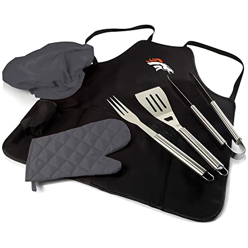 Image of Picnic TIME BBQ Apron Tote Pro Grill Set, (Black with Gray Accents)
