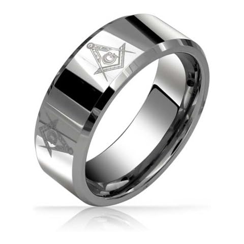 Bling Jewelry Masonic Titanium Wedding Band Ring Cover