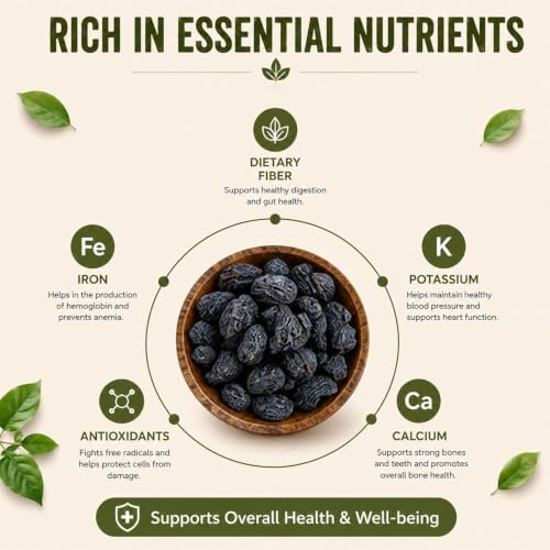 Image of Go Vegan Premium Afghani Black Raisins Seedless | Kali Kishmish /Kismis | Dry Fruits, Healthy Snacks | Rich in Fiber, Potassium & Antioxidants | Tasty & Nutritious (250 Gram)