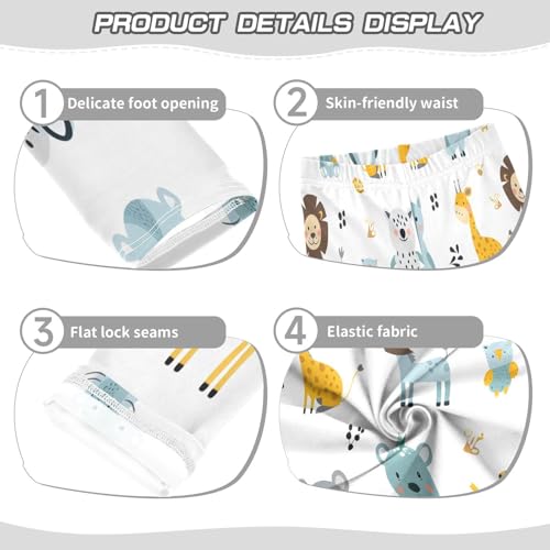 Toddler Girls Leggings Printed Yoga Pants Leggings Animal White Background for Kids3