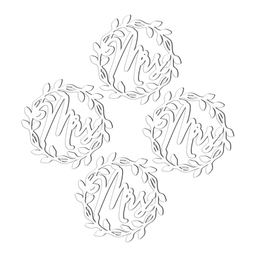 Zerodeko 2 Pares señalización de Boda recepción Novia Women Botones de Fiesta Nupcial Ligas Puesto decoración Signo de Silla de Boda letreros de los Asientos de los Novios de Madera