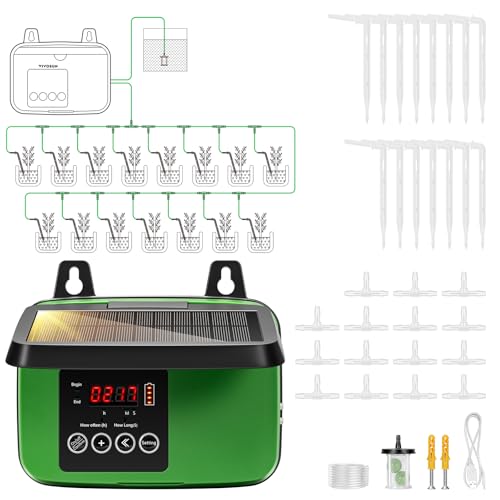 VIVOSUN Solar Automatische Tropfbewässerung Set mit Zeituhr, 3W Ausgang, Solarbetriebenes Bewässeruâ€¦ – Miniatur