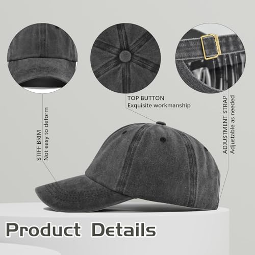 HSYWSH 3 piezas de gorra de béisbol para hombre, gorra vintage ajustable de algodón, gorra de béisbol unisex vintage, gorro solar, gorra deportiva para deportes al aire libre, ocio, viajes - imagen 3