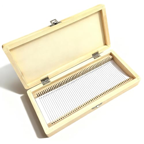 XHNKEG - XHNKEG Slide Storage Box, 23×10.6×3.5cm Microscope Slide Box Holding Storage Case Wooden Case Hold 50 Slides Microslide HolderSet for Biology Students Laboratory