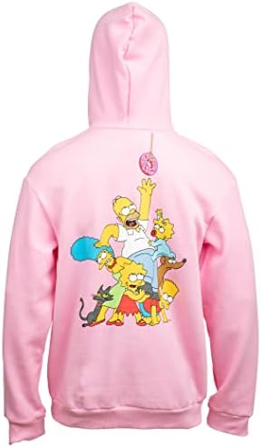 Amazon.com: The Simpsons Text Print Hoodie With Family Members Back Print  (as1, alpha, one_size, regular, regular, Large) Pink : Clothing, Shoes u0026  Jewelry