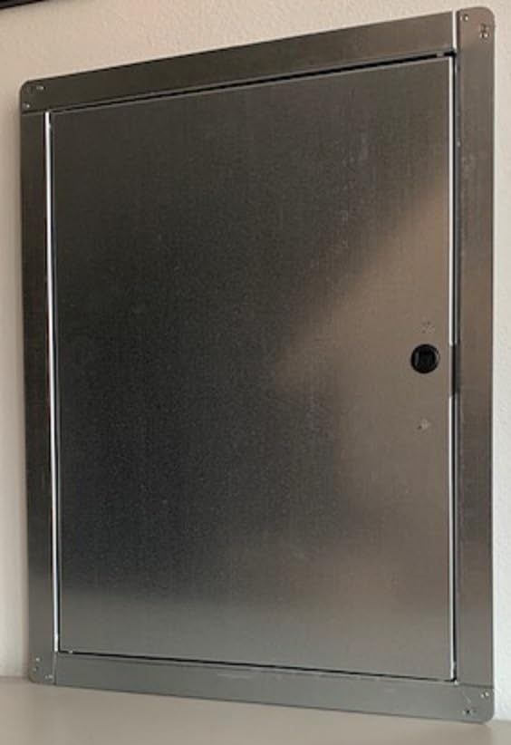 SPORTELLO PER CONTATORE IN ACCIAIO INOX CON CHIAVE A QUADRELLO (cm H. 80 x L. 40)